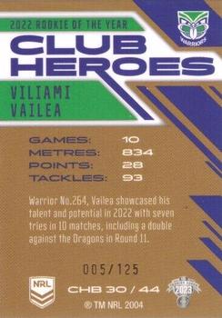 2023 NRL Traders Titanium - Club Heroes Bronze #CHB30 Viliami Vailea Back